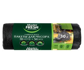 Пакеты для мусора 30л 50шт MASTER FRESH MFGB30-50R (1/40)