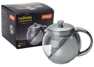 Чайник  500мл зав.  мет.фильтром (стекло, нжс) (1/12)