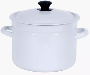 Кастрюля  8,0л цил, б/дек (белая) эмаль.(2)