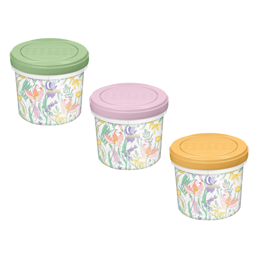 Банка с завинчив. крышкой 0,7л, пластик, 3 цв Ботаника (1/12)