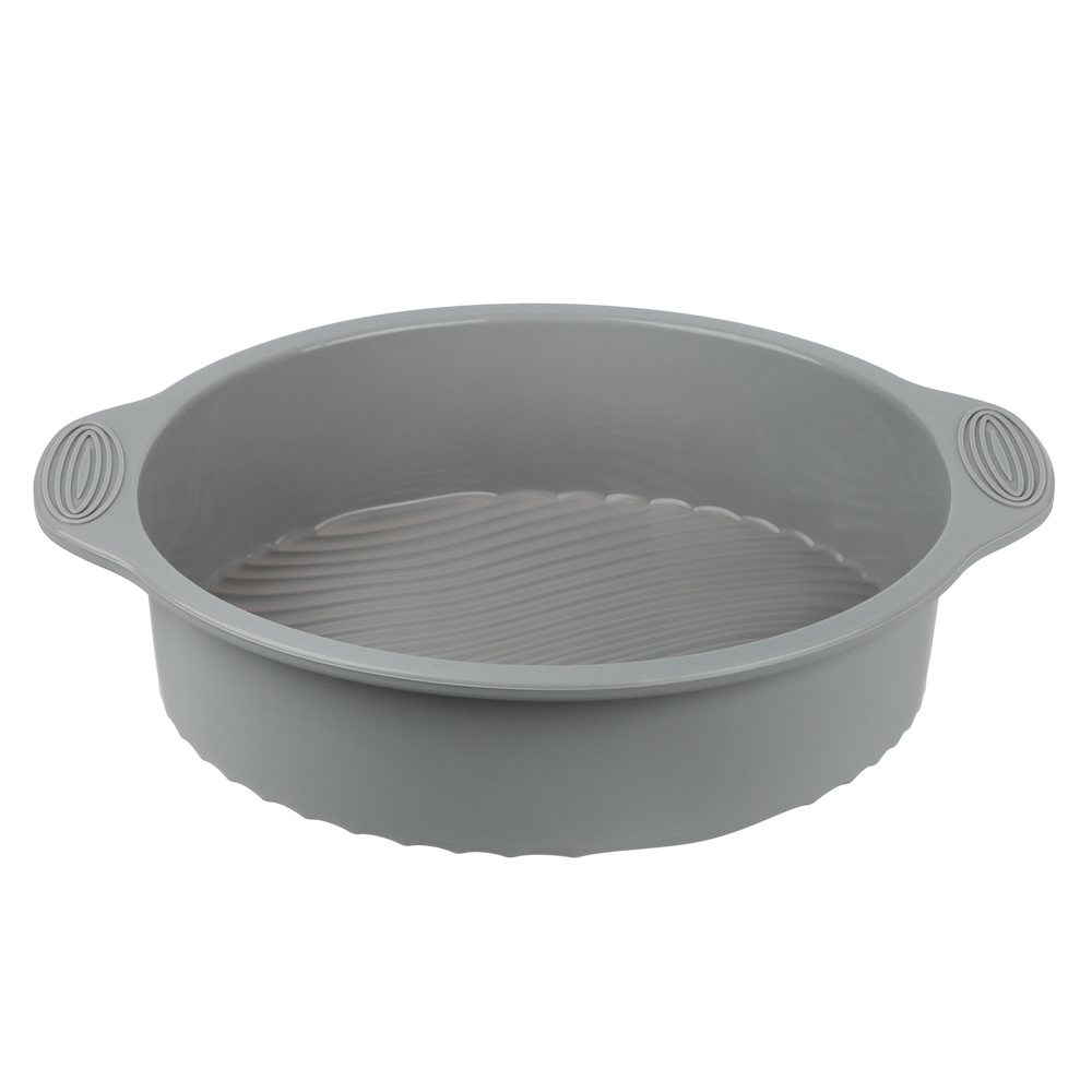 Форма д/выпечки с ручками, круглая, 28х5,5см, силикон SATOSHI (12/48)