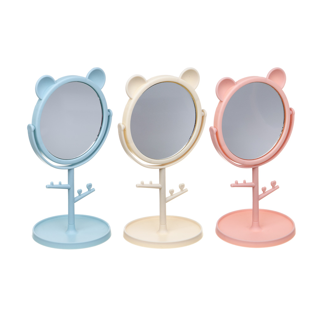 Зеркало настольное с подст., пластик, стекло, высота 20 см, диам 10,5см, 3цв ЮНИLOOK (6/6)