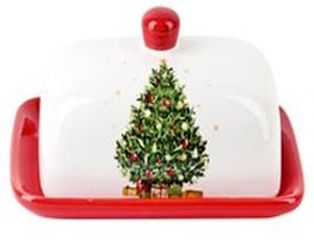 "Новогодняя ель" Масленка 17*12*10см  (керам) п/у (1/60)