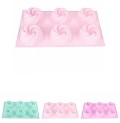 Форма д/выпечки 6ячеек "Цветочный аромат" 7,5*7,5*4см/ 29,5*17*4см (3в) (силикон) (144)