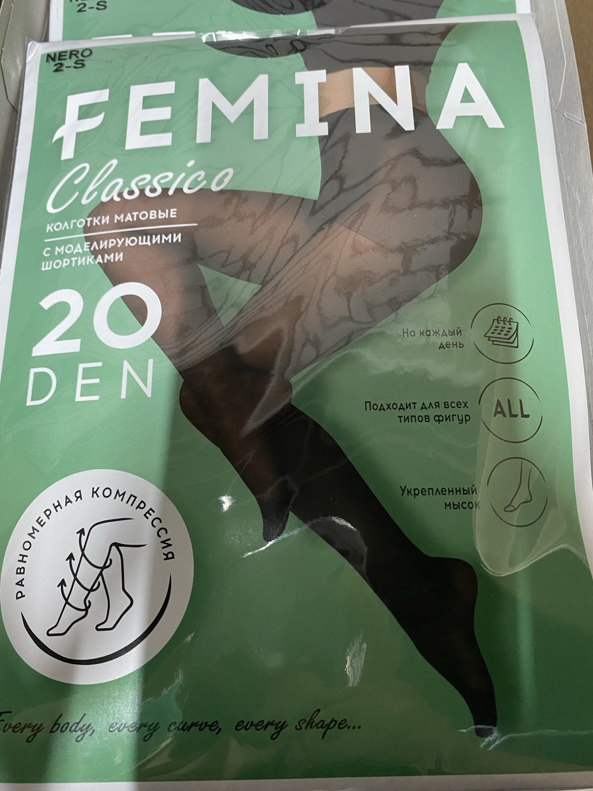 Колготки 20 ден 2 nero с шортиками FEMINA NEW CLASSICO (6/6)