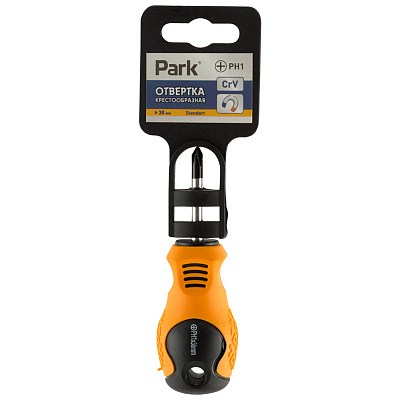 Отвертка Park Standart PH1х3,8см,двухкомпонентная рук-ка,крестовая(полипропилен, ТПР, сталь)(1/240)