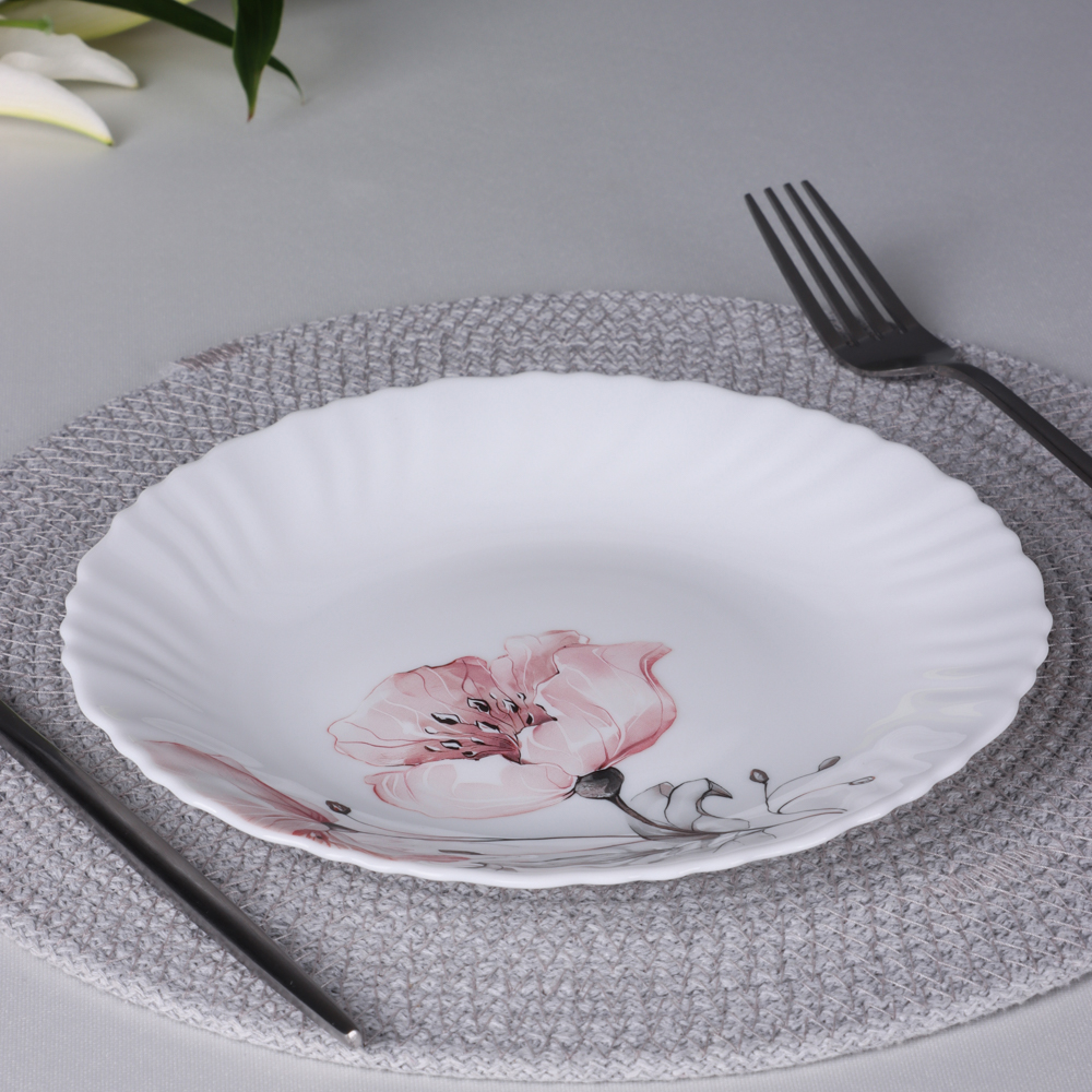 Тарелка десертная, опаловое стекло, 19см MILLIMI Роселла (6/72)