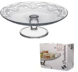 Блюдо Lacy 250мм на ножке стекло(1/4)