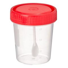 Контейнер для биоматериалов, стерильный с ложкой 60мл (пластик) (1/100)