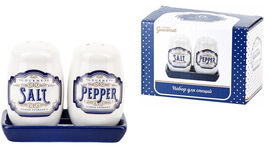 "Gourmet" Набор для специй солонка/ перечница 11*5,5*9,5см кер/под керам.(1/72)