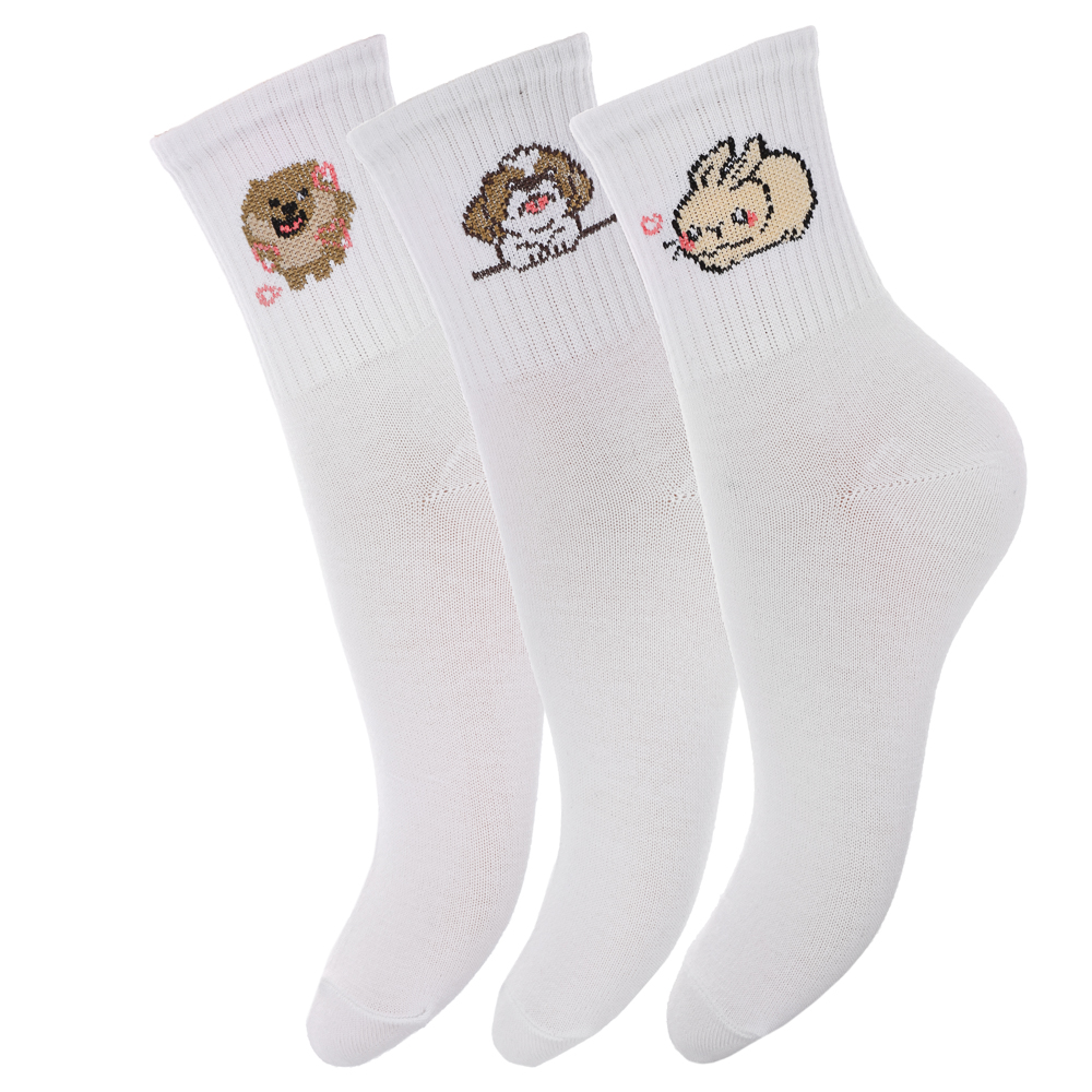 Носки женские с рисунком, р.23-25, 78% хлопок, 20% спандекс, 2% латекс (12/12)