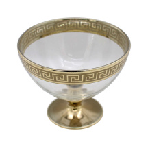 Ваза на ножке 1 шт 130мл с узором "Версаль Голд" (1/4)