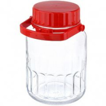 Банка Harvest 3.0л красная пл/кр стекло(6)