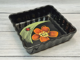 Емкость для запекания квадратная малая "Волна" Божья коровка (4)