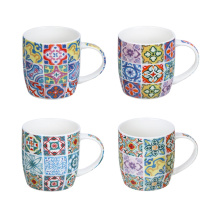 Кружка 350мл, фарфор, "Мозаика", 4 диз (8/48)