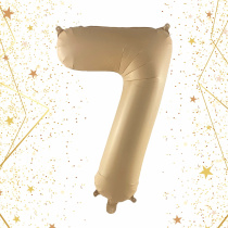 Шар фольгированный 32'/81см "Цифра "7" (шампань) (1/20)