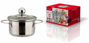 Кастрюля 0,8л,нжс, 3-х слойн.капсулир.дно,ст/кр с мат полир., (12)