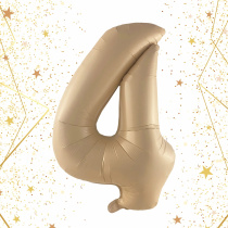 Шар фольгированный 32'/81см "Цифра "4" (шампань) (1/20)