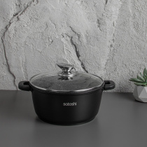 Кастрюля с кр.4,2л d=24*11,5см "Лион" АП мрамор SATOSHI (1/6)