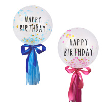 Шар воздушный 18" с рисунком, наполнителем и декором, 2 цв (12/12)