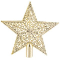 Верхушка на елку "Звезда ажурная"  цвет золотой (1/25)