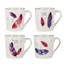 Кружка 250мл "Нежная-3""Перья" (фрф) 4цв (12/72)