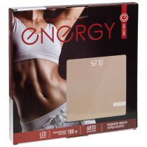 Весы напольные электронные 26*26  ENERGY EN-421 (стеклянная поверхность, 180кг, цвет бежевый) (1/15)