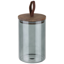 Банка для сыпучих продуктов 1000мл ALBERO DI MARMO с/кр из мраморного дерева (цв. стекло) (1/24)