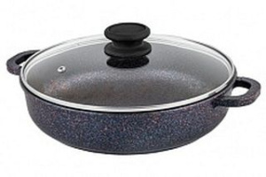 Жаровня 260мм ст/кр литая с АП ТМ Традиция Сапфир алюм.(1/4)