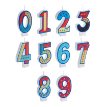 Свеча д/торта - цифра, разноцветные, 6,5х14 см, (0-9)Капитан Весельчак (24/600)
