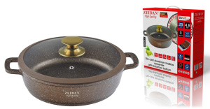 Жаровня 4,8л ст/кр, вн и внеш камен. покр, мет/руч, инд, п/у (лит алюм) (6)