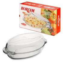 Форма Borcam 1,8л овальная с/кр (жаропроч) п/уп (1/4)