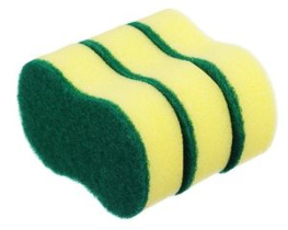 Набор губок  3шт "Фигурная" бытовые с чистящим слоем 7*10,5*2,5 см VETTA (1/10/300)