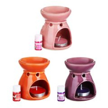 Ароманабор 12*10*6,7см LADECOR (лампа+масло+свеча) (3в) кер (6/96)