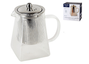 Чайник 950мл "Pyramid" заварочный с фильтром (боросиликатное стекло) индивидульная уп. (1/24)