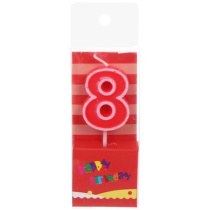 Свеча для торта Цифра Яркий праздник "8" 7,5 см (1/60)