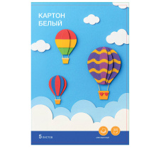 Картон белый А4, 5 л., мелованный, в карт. папке ClipStudio (25/25)