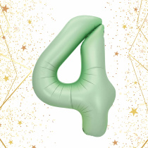 Шар фольгированный 32'/81см "Цифра "4" (зеленый) (1/20)