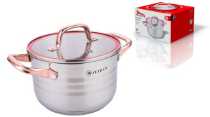 Кастрюля 2,1л,ст/кр с декор.кантом, 5-ти степов.капсулир.индукц.дно, п/у (нжс) (6)