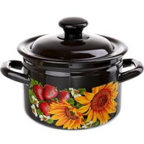 Кастрюля  2,0л с/дек (коричн) эмаль(4)