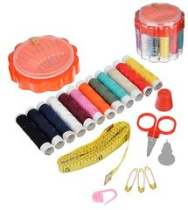 Набор для шитья 8,5*6см (нитки, иголки, ножницы, сантиметр и т.д.) (пластик) (1/12/120)