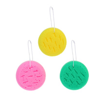 Мочалка-губка поролон.крупнопористая с подвесом 13,5*5см.полиурет. (3цв) (1/12/120)