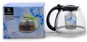Чайник  700мл зав. жаропрочное стекло, метал.фильтр (1/24)