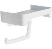 Держатель для туалетной бумаги с полочкой Белый пласт.(20)