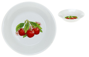 Блюдце 140 мм Тазик Вишня (фарфор) , р.4 (40)