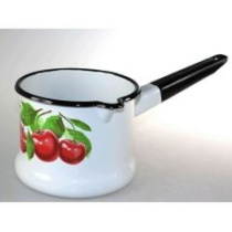 Ковш 1,0л б/кр, б/дек мет/руч (белая) эмаль(8)