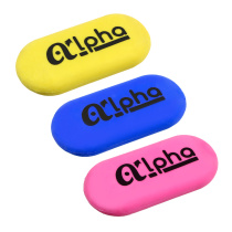 Ластик овальный "Альфа", 5,7х2,6х1,2см, цветной, улучшенное стирание, ТПР, 3 цвета (1/48/960)