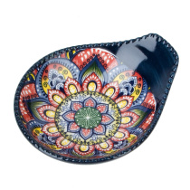 "Arabesque" Оливница  с ручкой 11х9,5х3см (min12) (синий)  (транспортная упаковка)фарф.(12/144)