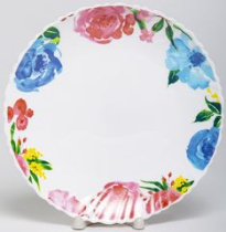 Тарелка 220мм РОЗА АКВАРЕЛЬ мелкая стеклокерам.(6/48)