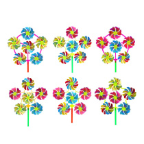 Ветрячок детский Цветочки, 6 насадок, 49см, d21см, пластик SILAPRO (1/10)